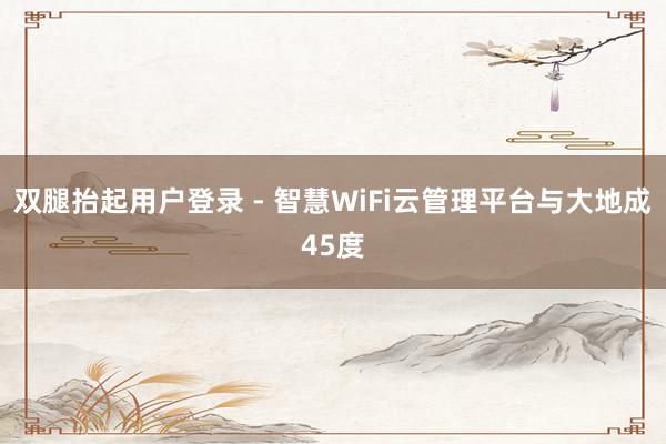 双腿抬起用户登录 - 智慧WiFi云管理平台与大地成45度